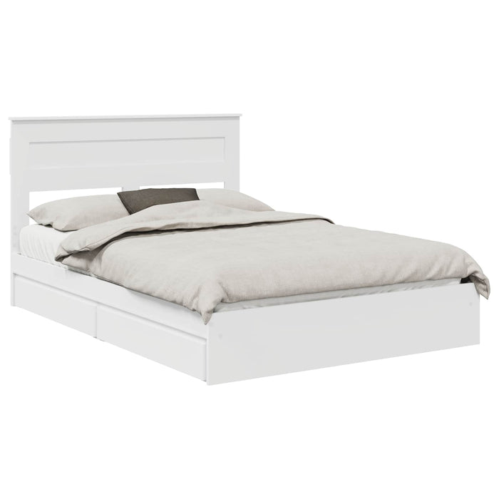 Pat cu storage cu sertar Alb 140 x 190 cm Lemn prelucrat - WALTI WALTI
