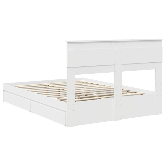 Pat cu storage cu sertar Alb 140 x 200 cm Lemn prelucrat - WALTI WALTI