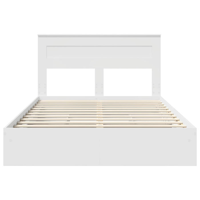 Pat cu storage cu sertar Alb 140 x 200 cm Lemn prelucrat - WALTI WALTI