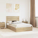 Pat cu storage Stejar Sonoma 135 x 190 cm Lemn compozit - WALTI WALTI