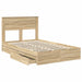 Pat cu storage Stejar Sonoma 135 x 190 cm Lemn compozit - WALTI WALTI