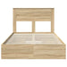 Pat cu storage Stejar Sonoma 135 x 190 cm Lemn compozit - WALTI WALTI