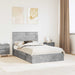 Cadru de pat cu sertar Gri din beton 135 x 190 cm Lemn compozit - WALTI WALTI
