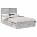 Cadru de pat cu sertar Gri din beton 135 x 190 cm Lemn compozit - WALTI WALTI
