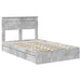 Cadru de pat cu sertar Gri din beton 135 x 190 cm Lemn compozit - WALTI WALTI