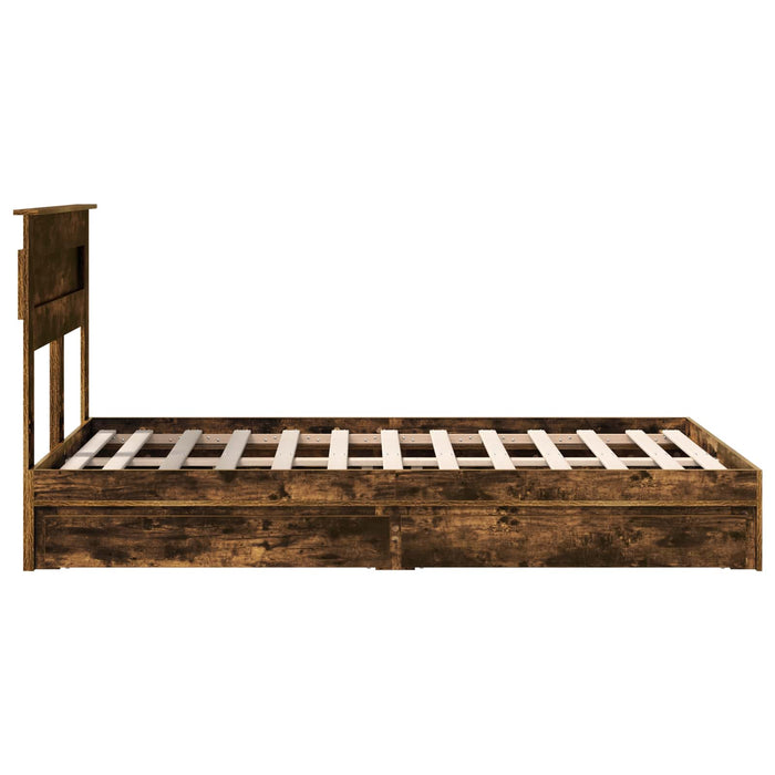 Cadru de pat Manual Stejar fumuriu 135 x 190 cm Lemn compozit - WALTI WALTI
