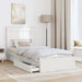Cadru de pat cu sertar Manual Alb 75 x 190 cm Lemn compozit - WALTI WALTI