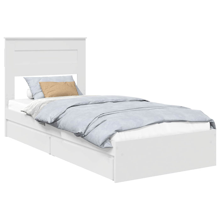 Cadru de pat cu sertar Manual Alb 75 x 190 cm Lemn compozit - WALTI WALTI