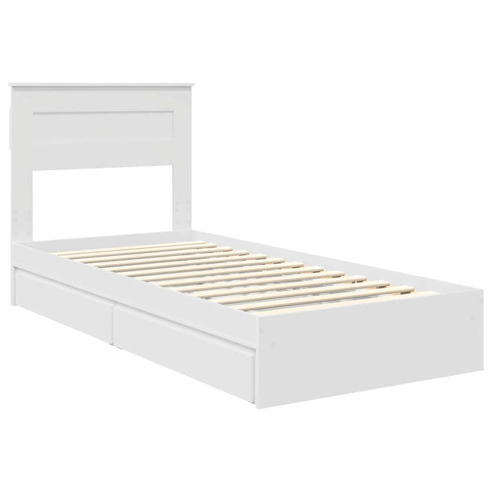 Cadru de pat cu sertar Manual Alb 75 x 190 cm Lemn compozit - WALTI WALTI