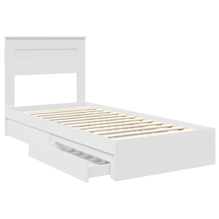 Cadru de pat cu sertar Manual Alb 75 x 190 cm Lemn compozit - WALTI WALTI