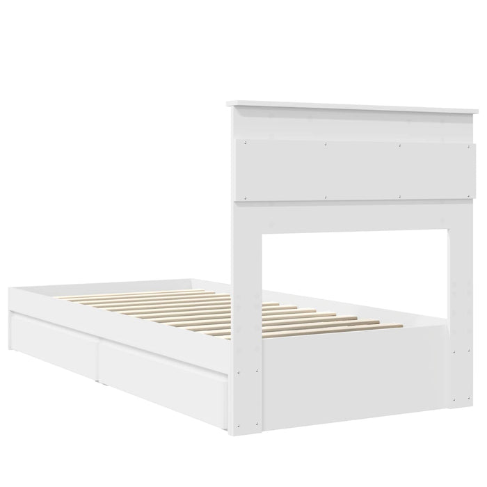 Cadru de pat cu sertar Manual Alb 75 x 190 cm Lemn compozit - WALTI WALTI