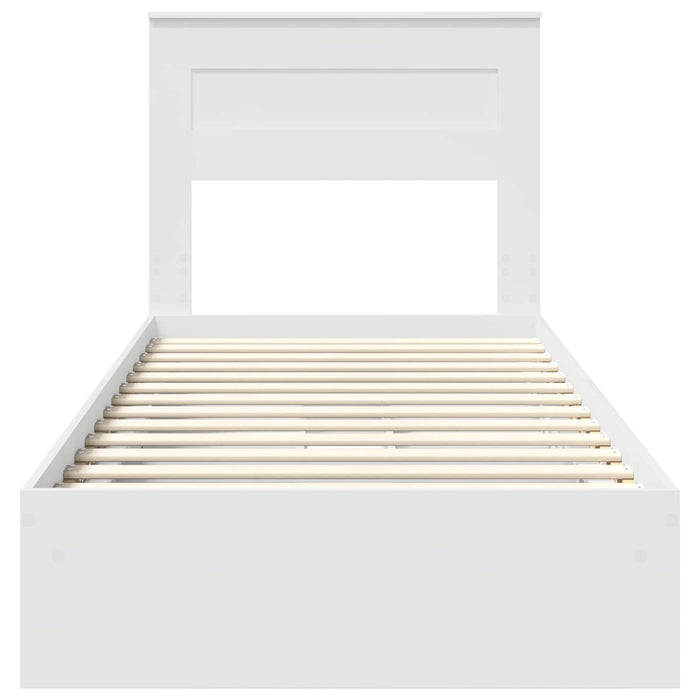 Cadru de pat cu sertar Manual Alb 75 x 190 cm Lemn compozit - WALTI WALTI