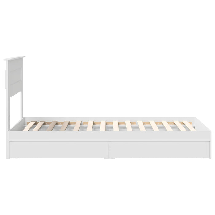 Cadru de pat cu sertar Manual Alb 75 x 190 cm Lemn compozit - WALTI WALTI