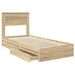 Cadru de pat cu sertar Stejar Sonoma 75 x 190 cm Lemn compozit - WALTI WALTI