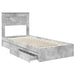 Cadru de pat cu sertar Gri din beton 75 x 190 cm Lemn compozit - WALTI WALTI