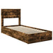Cadru de pat cu sertar Stejar fumuriu 75 x 190 cm Lemn compozit - WALTI WALTI