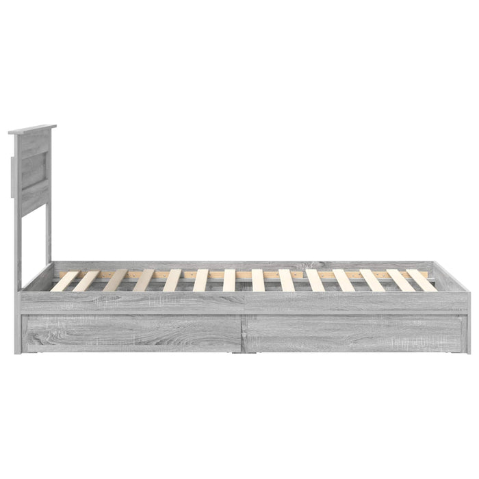 Cadru de pat cu sertar Gri Sonoma 75 x 190 cm Lemn compozit - WALTI WALTI