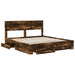 Cadru de pat cu sertar cu headboard cu depozitare Lemn compozit - WALTI WALTI