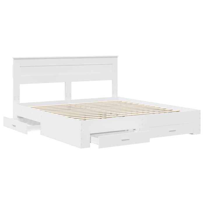 Cadru de pat cu sertar cu headboard cu depozitare Lemn compozit - WALTI WALTI