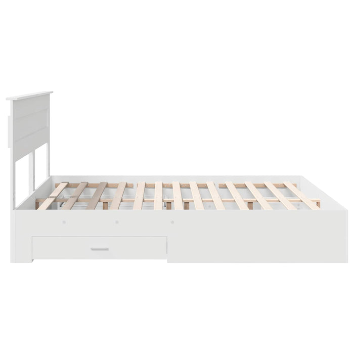 Cadru de pat cu sertar cu headboard cu depozitare Lemn compozit - WALTI WALTI
