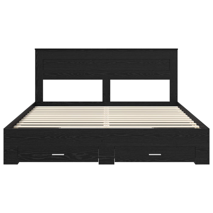 Cadru de pat cu sertar cu headboard cu depozitare Lemn compozit - WALTI WALTI