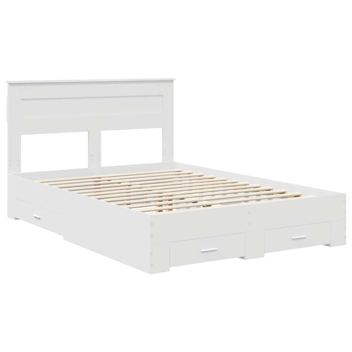 Cadru de pat cu sertar cu headboard cu depozitare Lemn compozit - WALTI WALTI