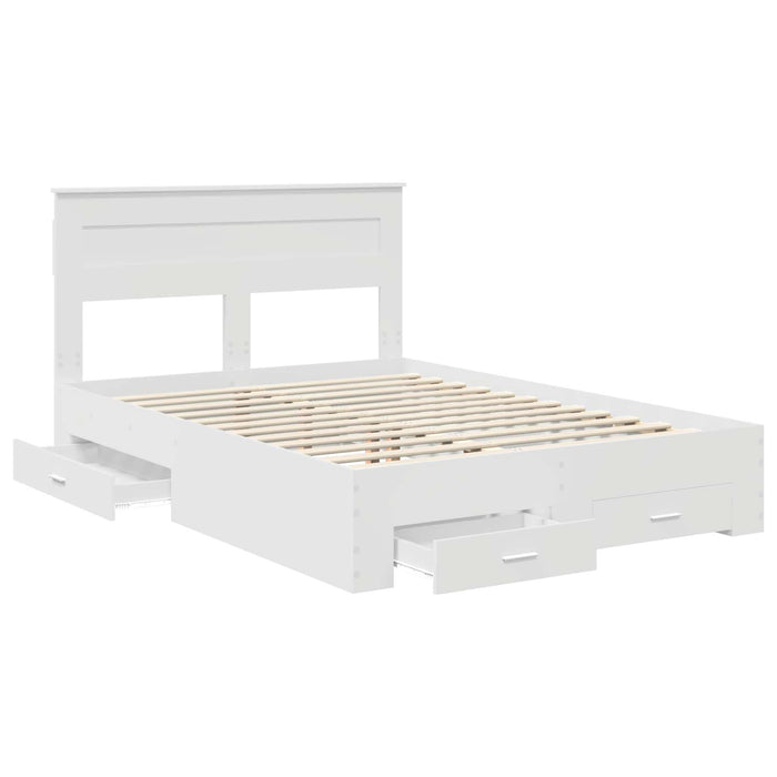 Cadru de pat cu sertar cu headboard cu depozitare Lemn compozit - WALTI WALTI