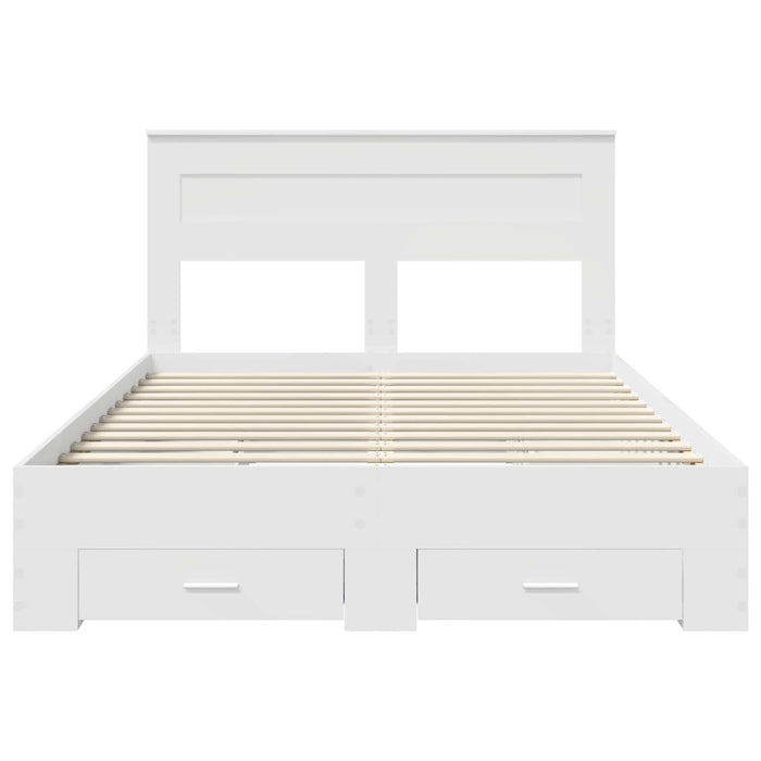 Cadru de pat cu sertar cu headboard cu depozitare Lemn compozit - WALTI WALTI