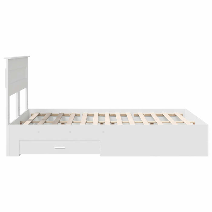Cadru de pat cu sertar cu headboard cu depozitare Lemn compozit - WALTI WALTI