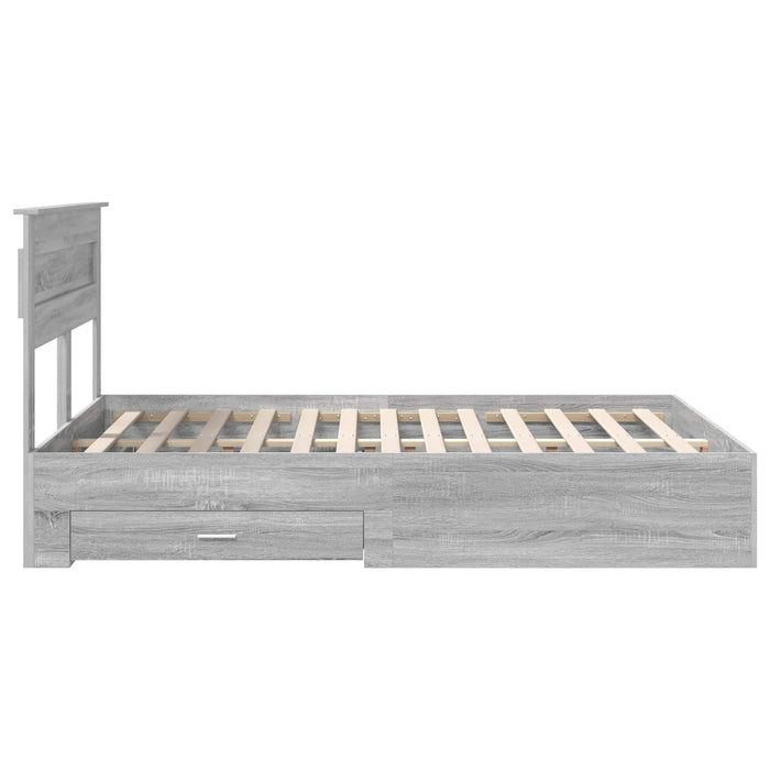 Cadru de pat cu sertar cu headboard cu depozitare Lemn compozit - WALTI WALTI