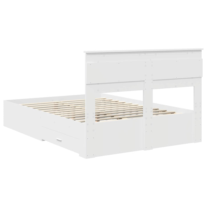 Cadru de pat cu sertar Alb 140 x 190 cm Lemn prelucrat - WALTI WALTI