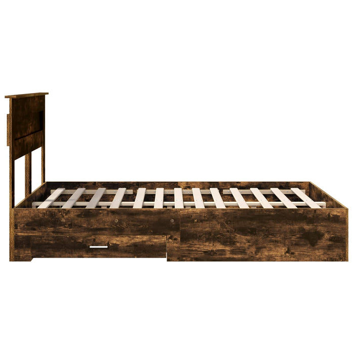 Cadru de pat cu sertar cu headboard cu depozitare Lemn compozit - WALTI WALTI