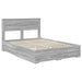 Cadru de pat cu headboard Gri Sonoma 140 x 200 cm Lemn compozit - WALTI WALTI