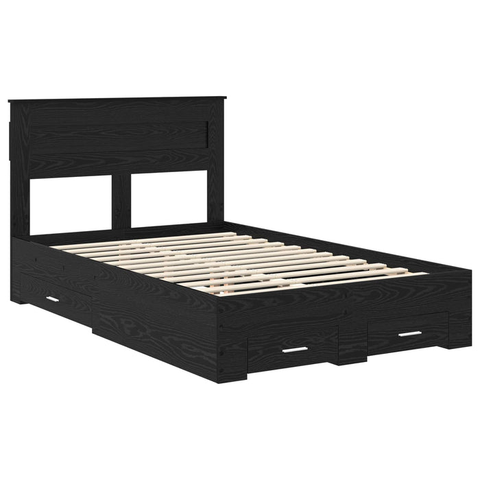 Cadru de pat cu sertar cu headboard cu depozitare Lemn compozit - WALTI WALTI