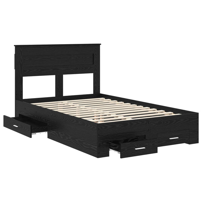 Cadru de pat cu sertar cu headboard cu depozitare Lemn compozit - WALTI WALTI