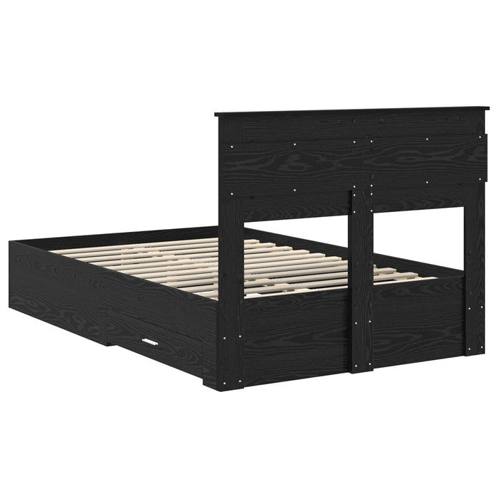 Cadru de pat cu sertar cu headboard cu depozitare Lemn compozit - WALTI WALTI