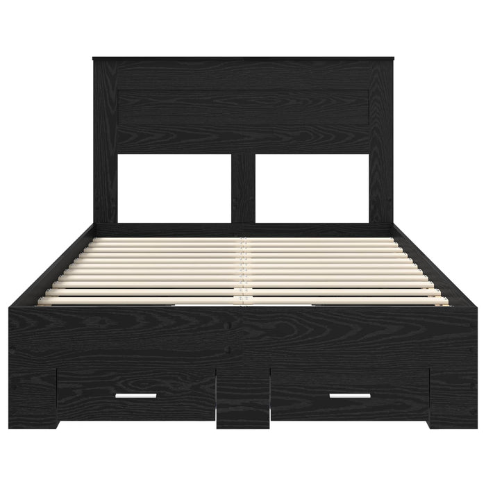 Cadru de pat cu sertar cu headboard cu depozitare Lemn compozit - WALTI WALTI