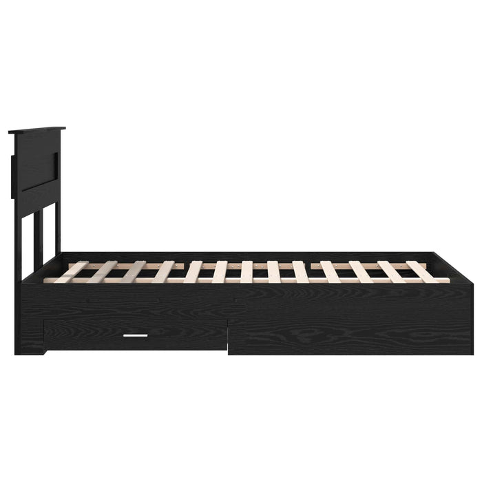 Cadru de pat cu sertar cu headboard cu depozitare Lemn compozit - WALTI WALTI
