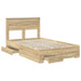Cadru de pat cu sertar cu headboard cu depozitare Lemn compozit - WALTI WALTI
