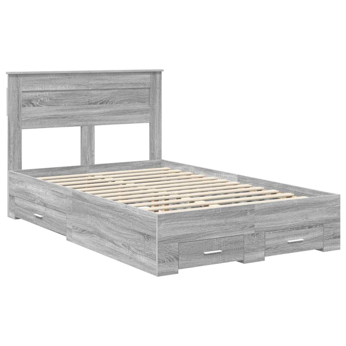 Cadru de pat cu sertar cu headboard cu depozitare Lemn compozit - WALTI WALTI