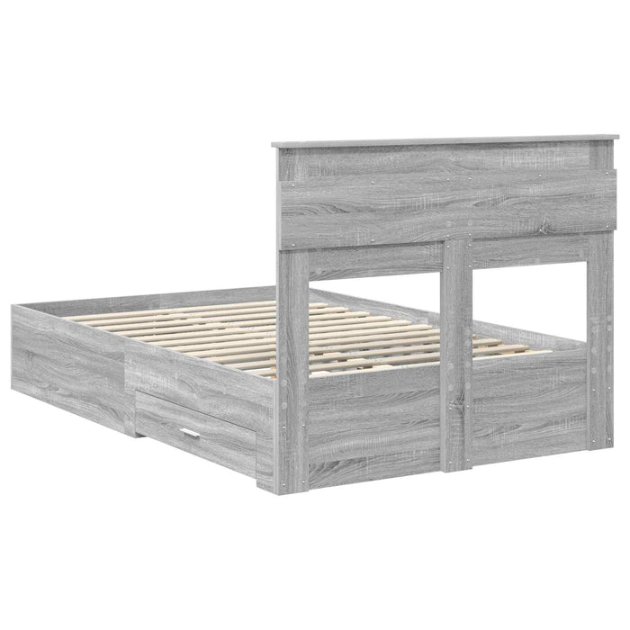 Cadru de pat cu sertar cu headboard cu depozitare Lemn compozit - WALTI WALTI