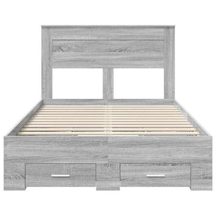 Cadru de pat cu sertar cu headboard cu depozitare Lemn compozit - WALTI WALTI