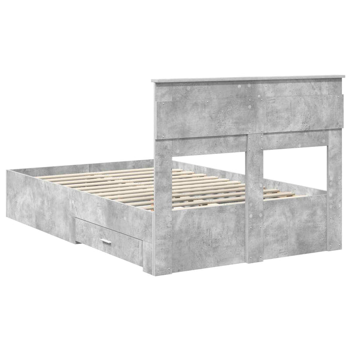 Cadru de pat cu sertar cu headboard cu depozitare Lemn compozit - WALTI WALTI