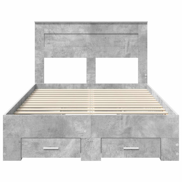 Cadru de pat cu sertar cu headboard cu depozitare Lemn compozit - WALTI WALTI