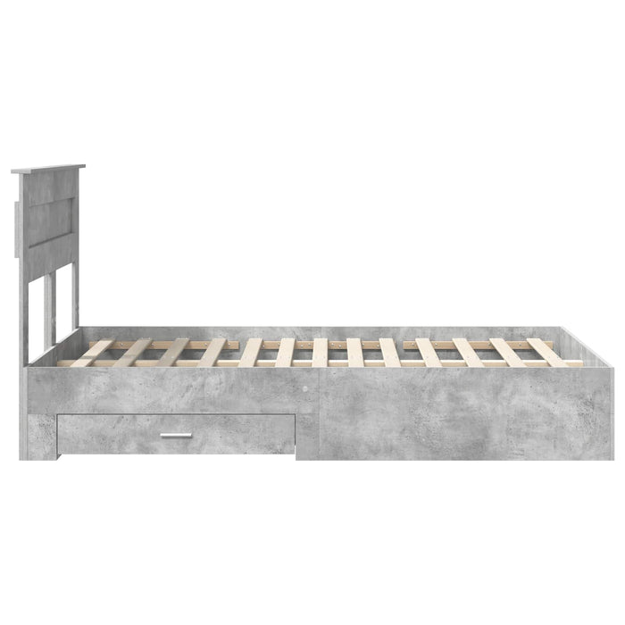 Cadru de pat cu sertar cu headboard cu depozitare Lemn compozit - WALTI WALTI