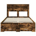 Cadru de pat cu sertar cu headboard cu depozitare Lemn compozit - WALTI WALTI