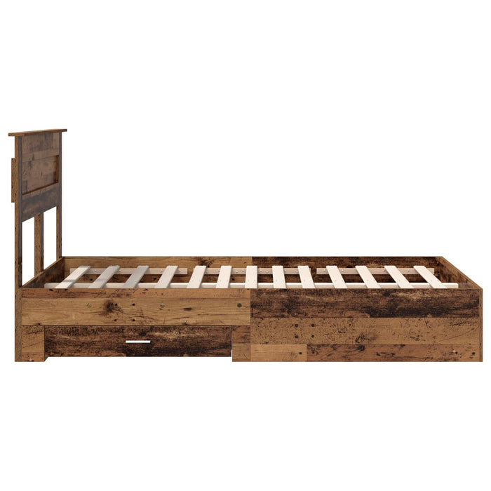 Cadru de pat cu headboard Lemn vechi 120 x 190 cm Lemn compozit - WALTI WALTI