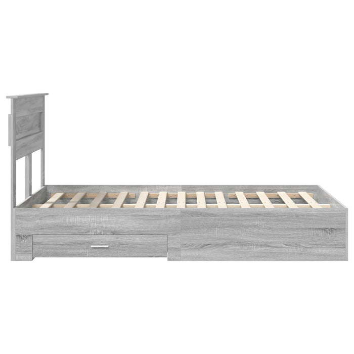 Cadru de pat cu sertar cu headboard cu depozitare Lemn compozit - WALTI WALTI