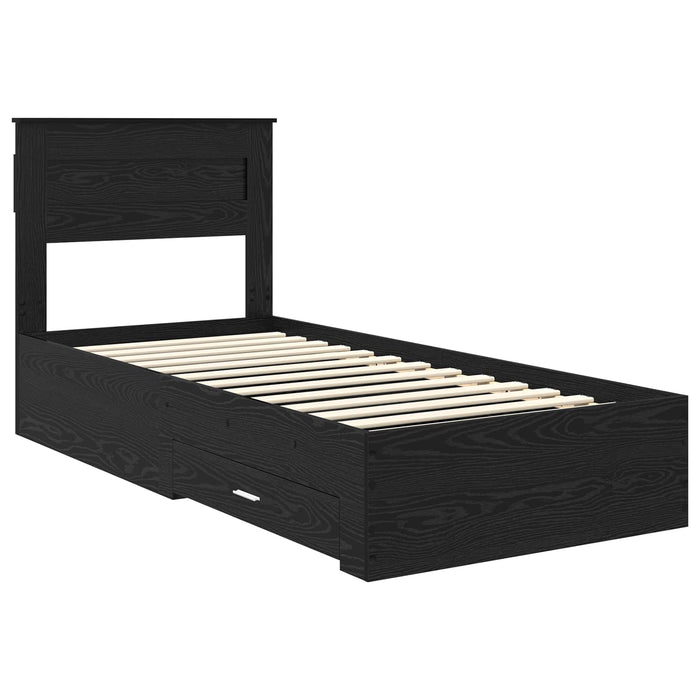Cadru de pat cu sertar cu headboard cu depozitare Lemn compozit - WALTI WALTI