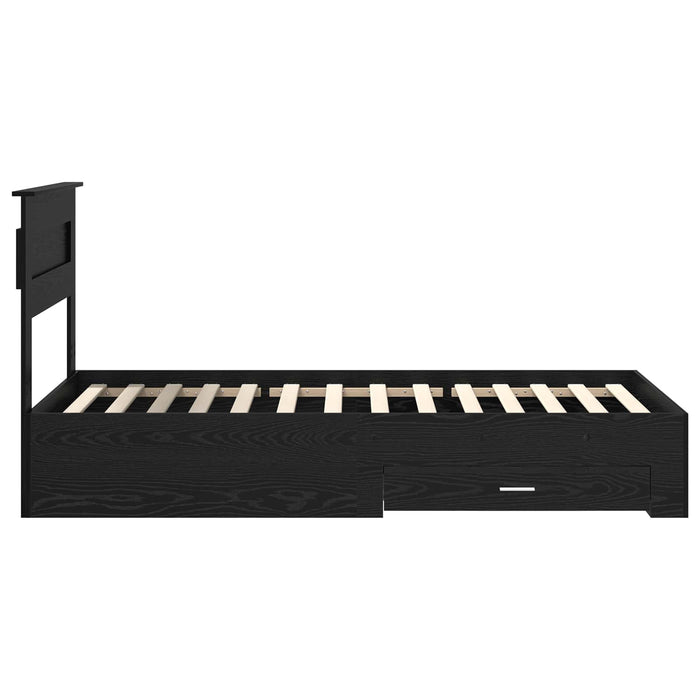 Cadru de pat cu sertar cu headboard cu depozitare Lemn compozit - WALTI WALTI